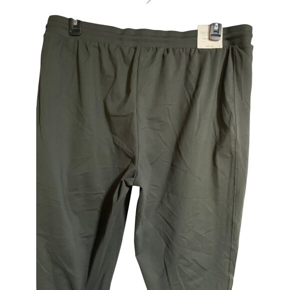 Rachel Zoe Mid-Rise Jogger Pants XXL Dark Olive Green Drawstring Ribbed Cuffs - Picture 5 of 10